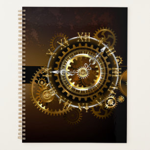 Steampunk clock with antique gears planner