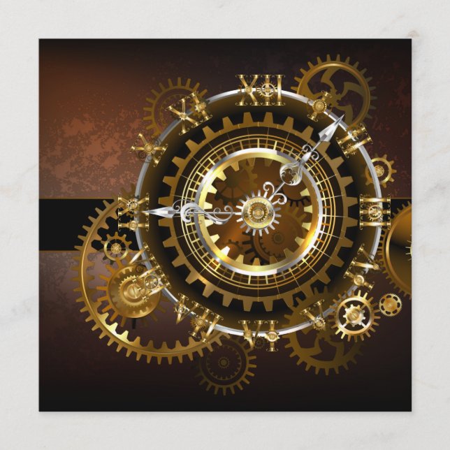 Steampunk clock with antique gears program (Front)