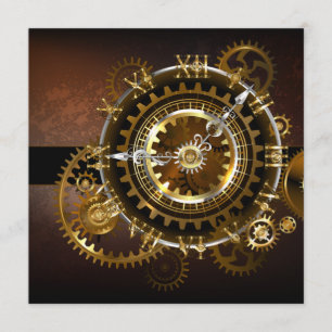 Steampunk clock with antique gears program