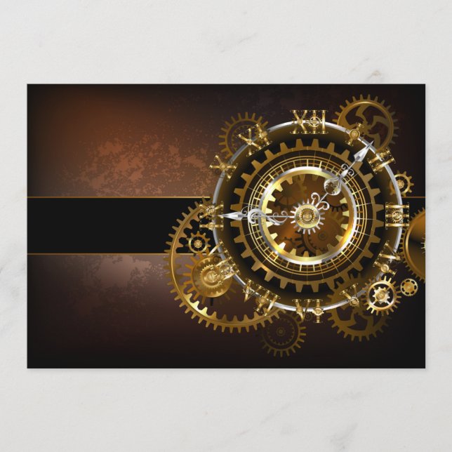 Steampunk clock with antique gears program (Front)