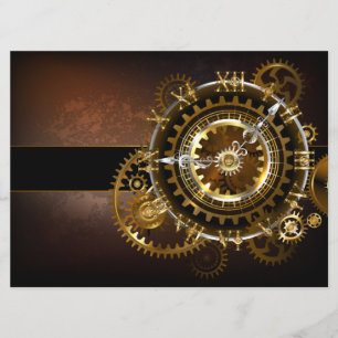 Steampunk clock with antique gears program