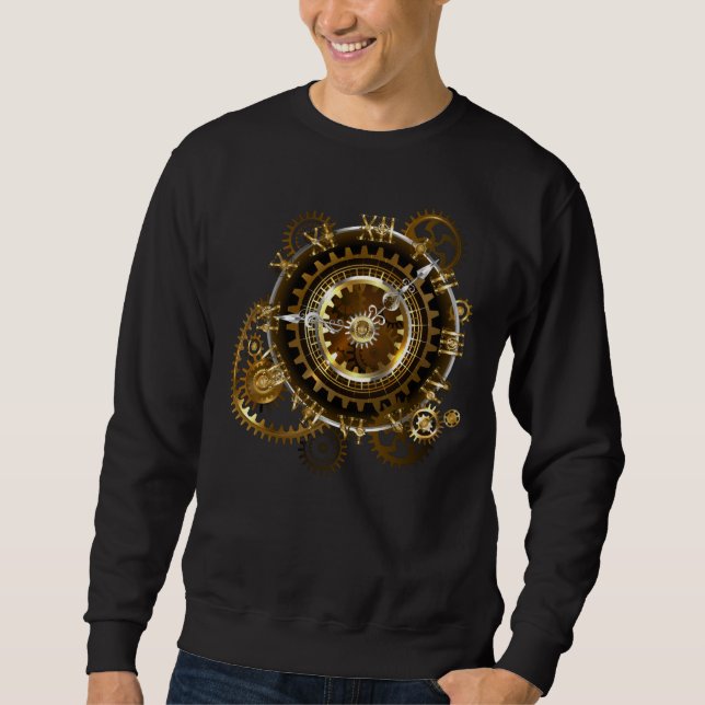 Steampunk clock with antique gears sweatshirt (Front)