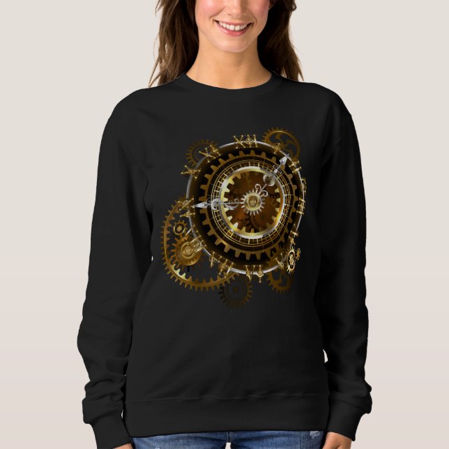 Steampunk clock with antique gears sweatshirt (Front)