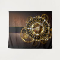 Steampunk clock with antique gears