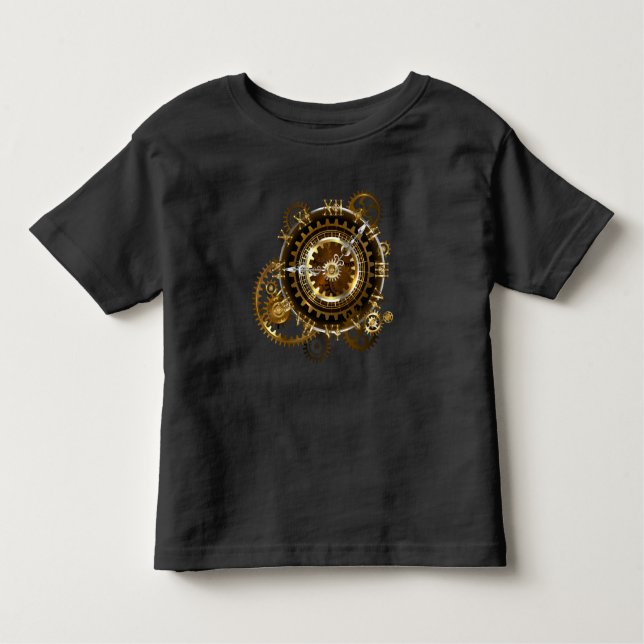 Steampunk clock with antique gears toddler T-Shirt (Front)