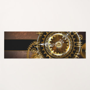 Steampunk clock with antique gears yoga mat
