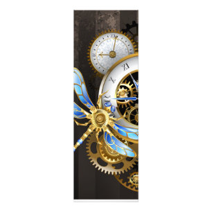 Steampunk Clock with Mechanical Dragonfly Photo Print