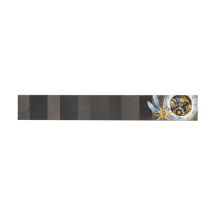 Steampunk Clock with Mechanical Dragonfly Wraparound Address Label