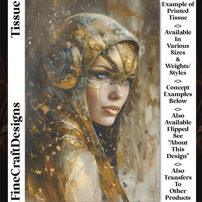 Steampunk Clockpunk Metallic Woman CV2 Decoupage Tissue Paper (Creator Uploaded)