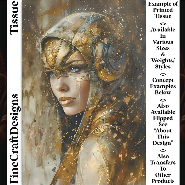 Steampunk Clockpunk Metallic Woman CV3 Decoupage Tissue Paper (Creator Uploaded)