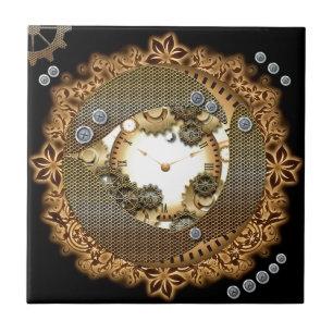 Steampunk, clocks and gears tile