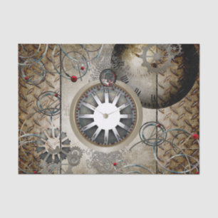 Steampunk, clocks and gears tissue paper