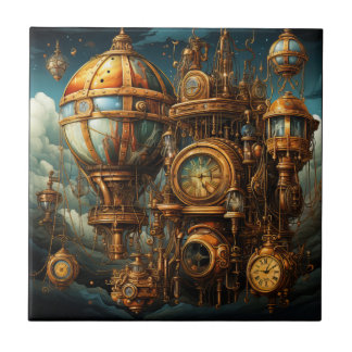 Steampunk Clocks Ceramic Tile