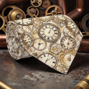 Steampunk Clocks Custom Necktie Tie
