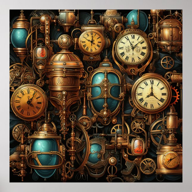 Steampunk Clocks Poster (Front)