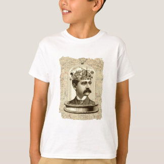 Steampunk clockwork brain head in jar T-Shirt
