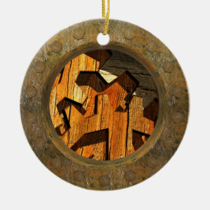 steampunk clockwork ceramic tree decoration