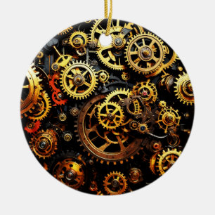 Steampunk Clockwork Gears 1004 Ceramic Ornament