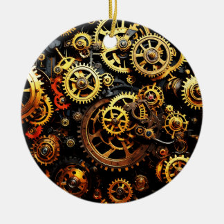Steampunk Clockwork Gears 1004 Ceramic Ornament
