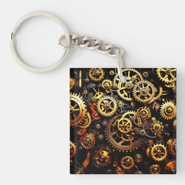 Steampunk Clockwork Gears 1004 Key Ring (Front)