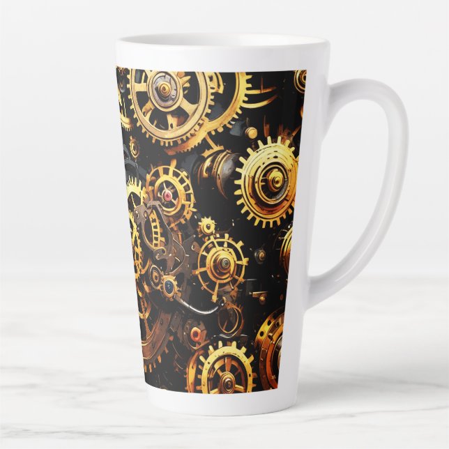 Steampunk Clockwork Gears 1004 Latte Mug (Right)