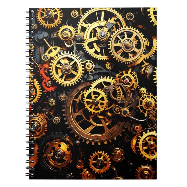 Steampunk Clockwork Gears 1004 Notebook (Front)