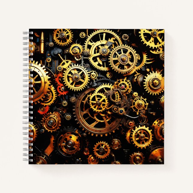 Steampunk Clockwork Gears 1004 Notebook (Front)