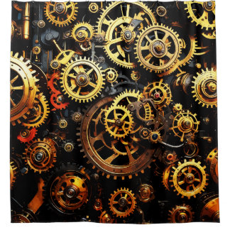 Steampunk Clockwork Gears 1004 Shower Curtain