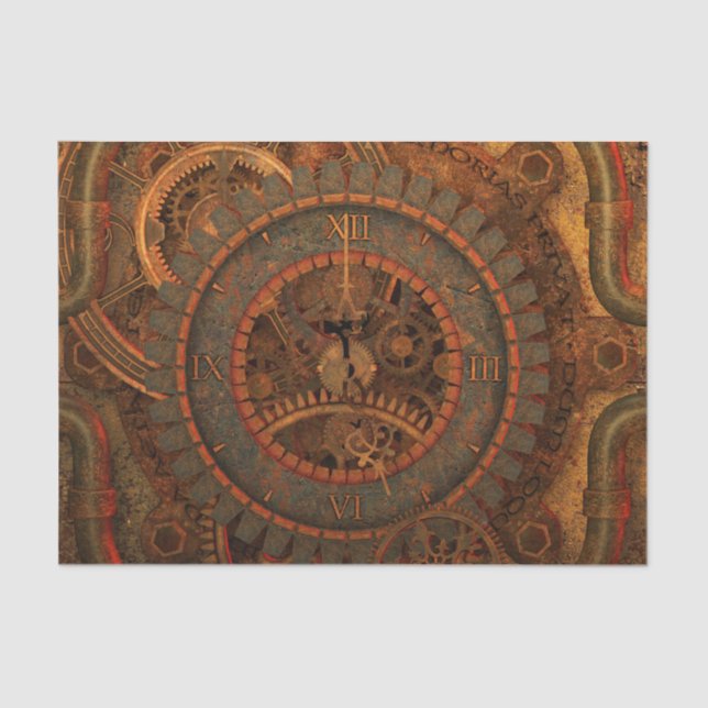 Steampunk clockwork tissue paper (Front)