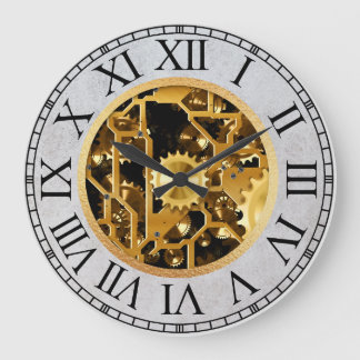 Steampunk Clockworks Large Clock