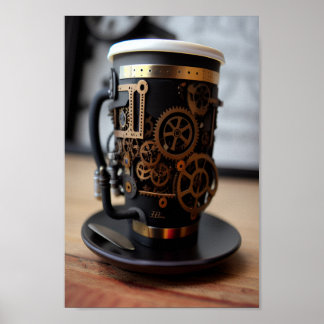 Steampunk Coffee Cup Poster