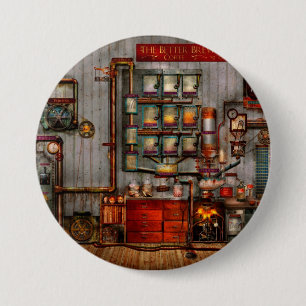 Steampunk - Coffee - The company coffee maker 7.5 Cm Round Badge