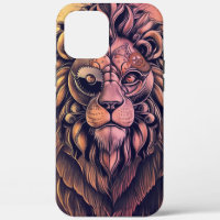 Steampunk Colour Gradient Rustic Lion