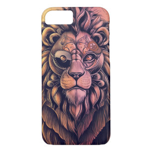 Steampunk Colour Gradient Rustic Lion iPhone 8/7 Case