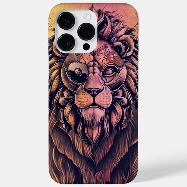 Steampunk Colour Gradient Rustic Lion Case-Mate iPhone Case (Back)