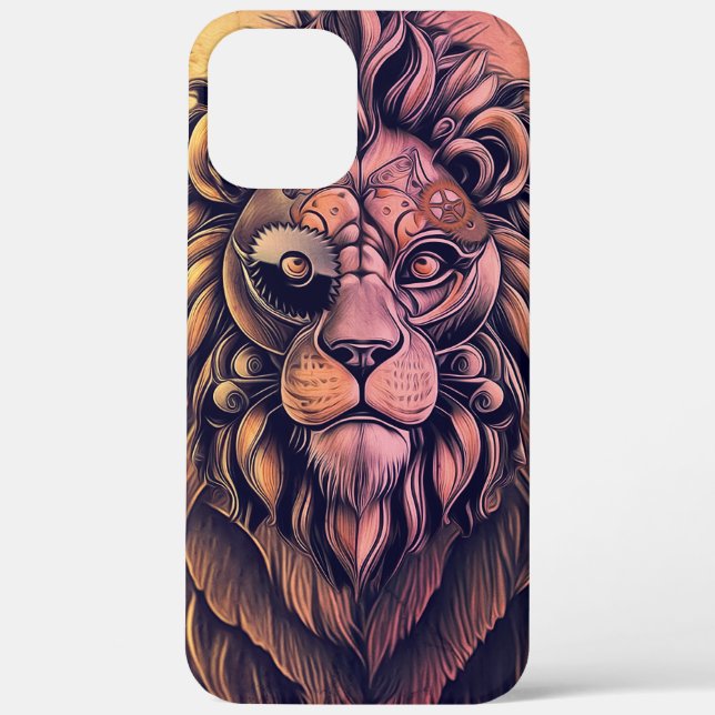 Steampunk Colour Gradient Rustic Lion Case-Mate iPhone Case (Back)