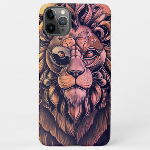 Steampunk Colour Gradient Rustic Lion iPhone 11Pro Max Case
