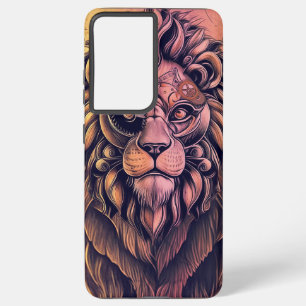 Steampunk Colour Gradient Rustic Lion Samsung Galaxy Case