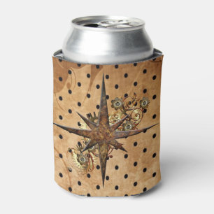Steampunk Compass Star Can Cooler