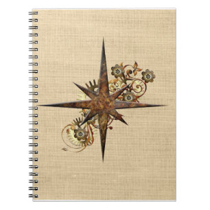Steampunk Compass Star Notebook