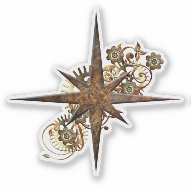 Steampunk Compass Star Transparent (Front)