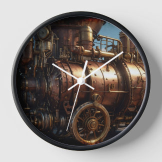 Steampunk Copper Steam Train Clock
