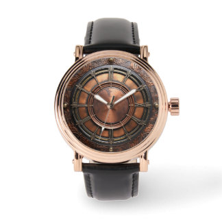 Steampunk Copper Time Face Watch