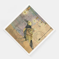 Steampunk Crow Cocktail Napkins