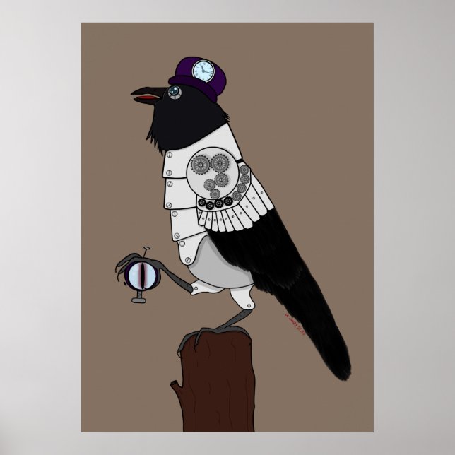 Steampunk Crow Poster (Front)