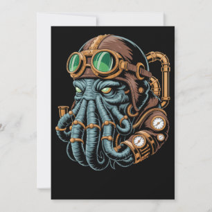 Steampunk Cthulhu monster Invitation