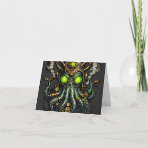 Steampunk Cthulhu monster Thank You Card