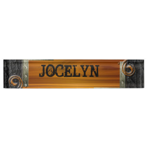 Steampunk Customise Leather Nameplate
