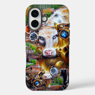 Steampunk Cyber Cow iPhone 16 Case