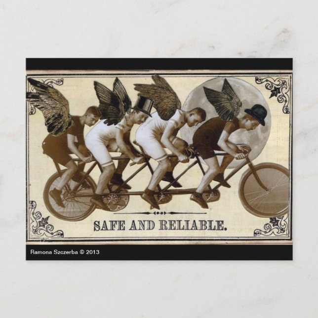 Steampunk Cyclists Postcard (Front)